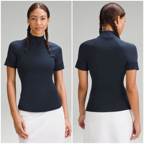 NWT Lululemon Nulux Half-Zip Golf Short-Sleeve Navy Shirt 6 - Picture 1 of 5